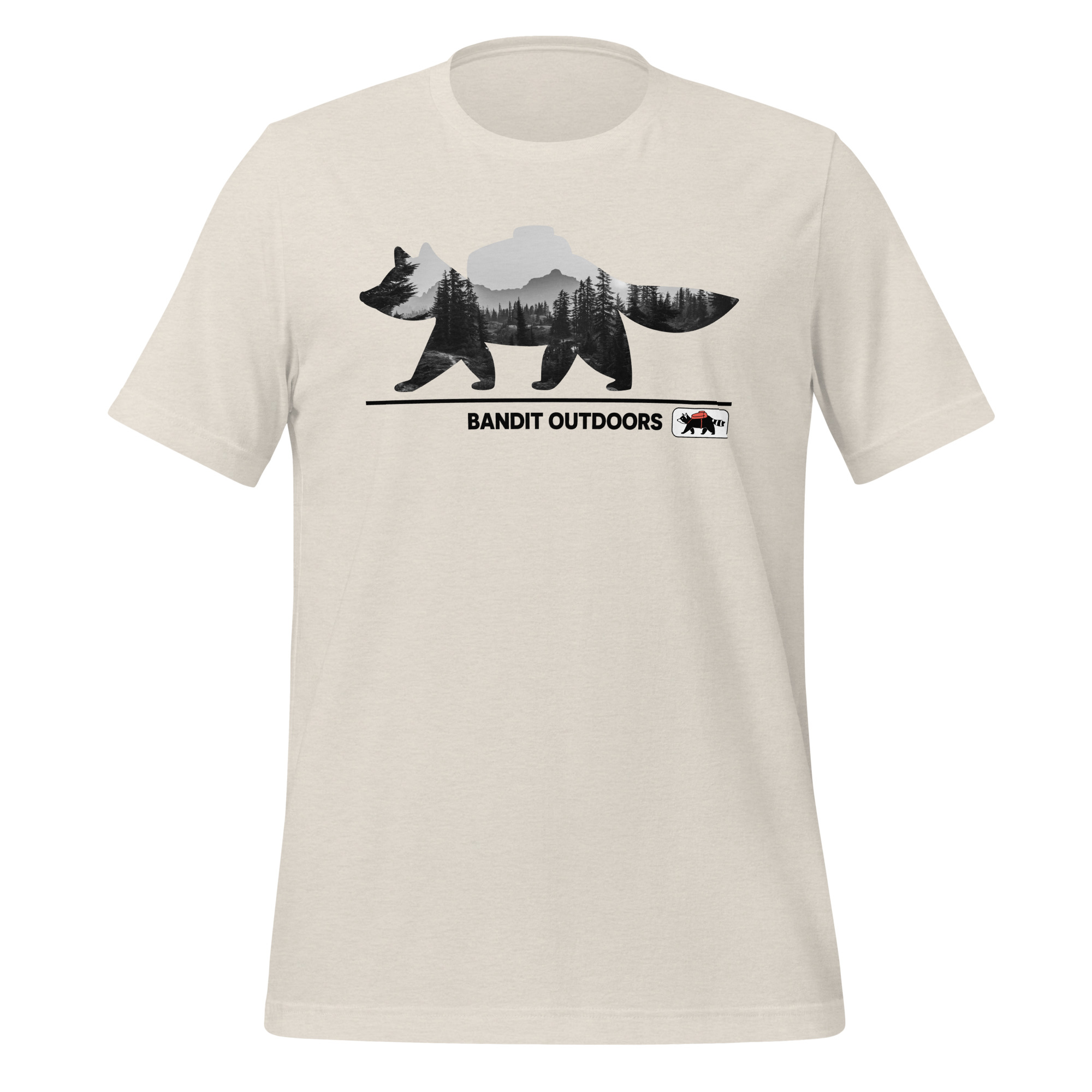 Wildprint Collection Mountain Trees (Black Text) Tee - Image 8