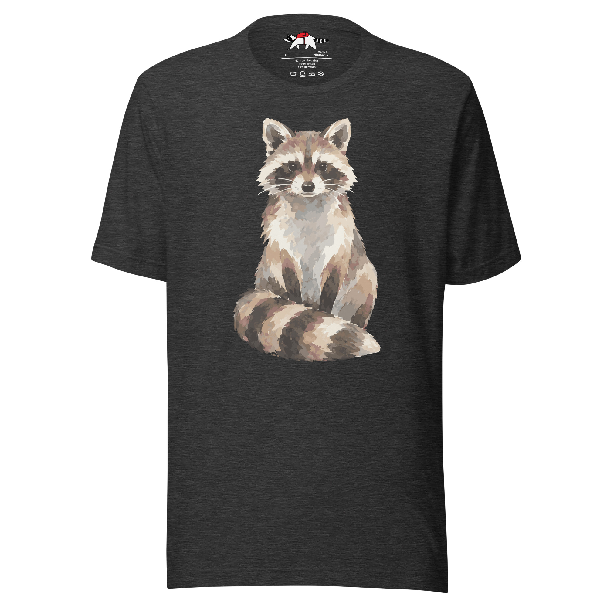 Watercolor Bandit Raccoon T-Shirt - Image 3