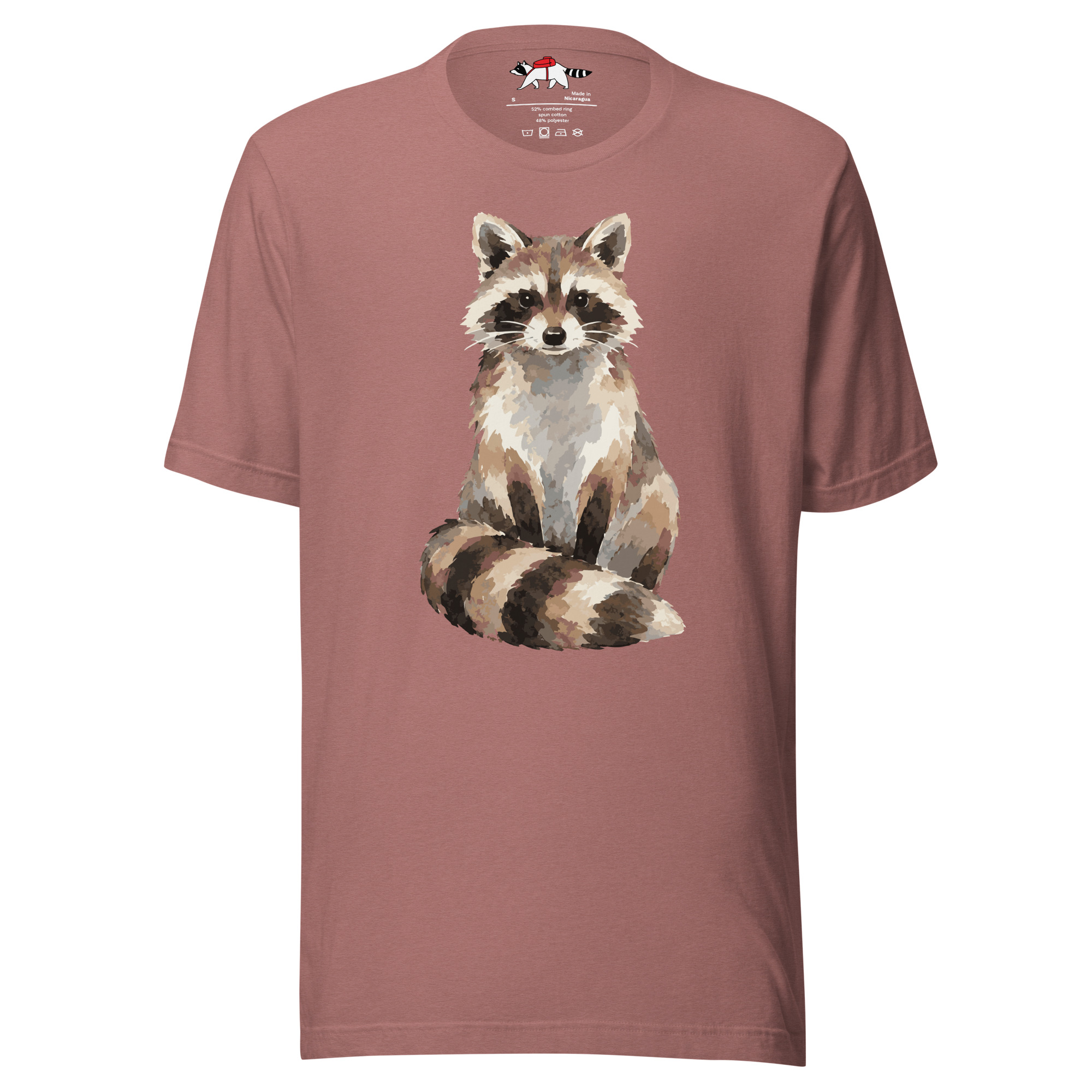 Watercolor Bandit Raccoon T-Shirt - Image 5