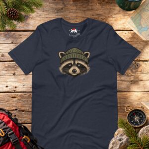 Unamused Raccoon Beanie T-Shirt