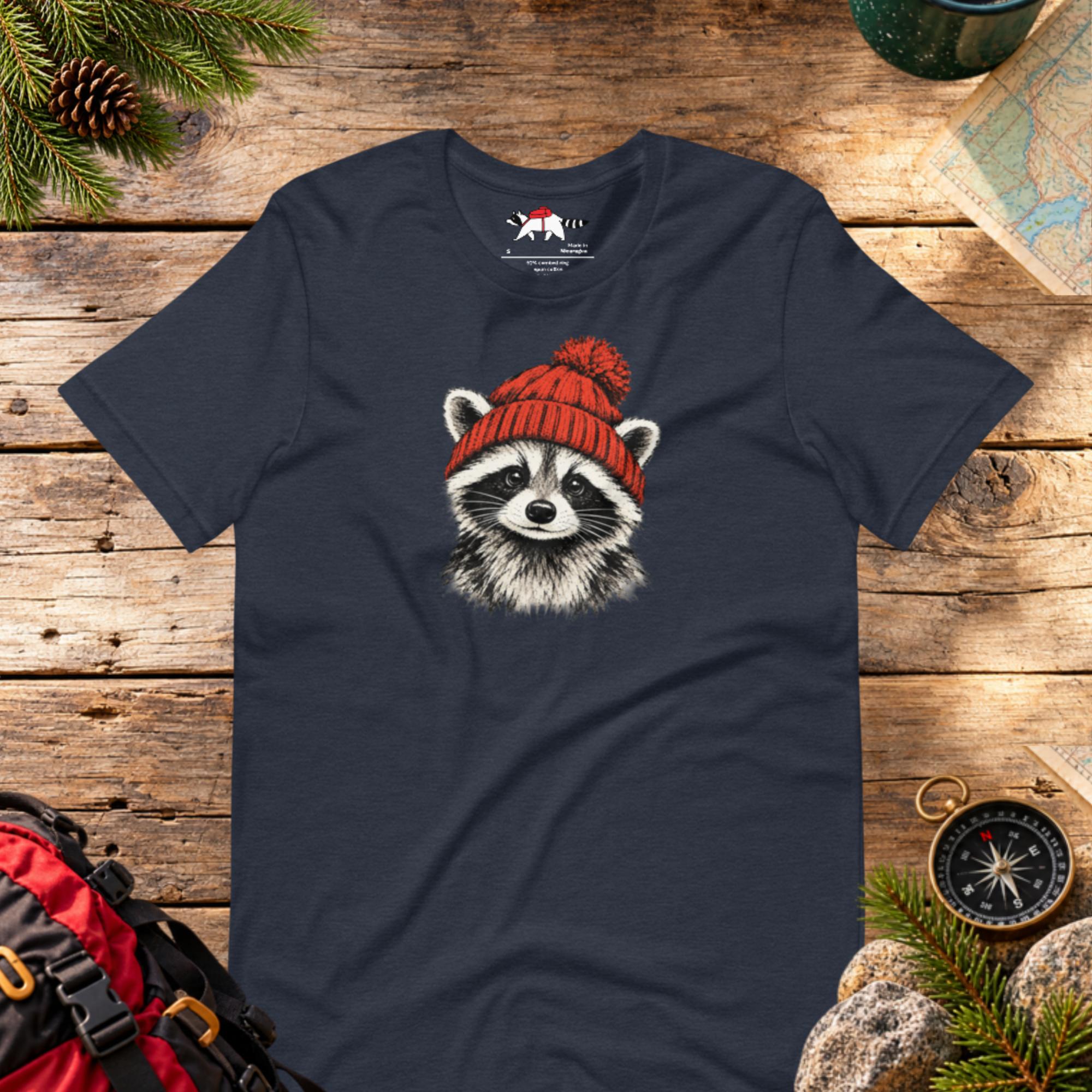 Red Beanie Raccoon T-Shirt
