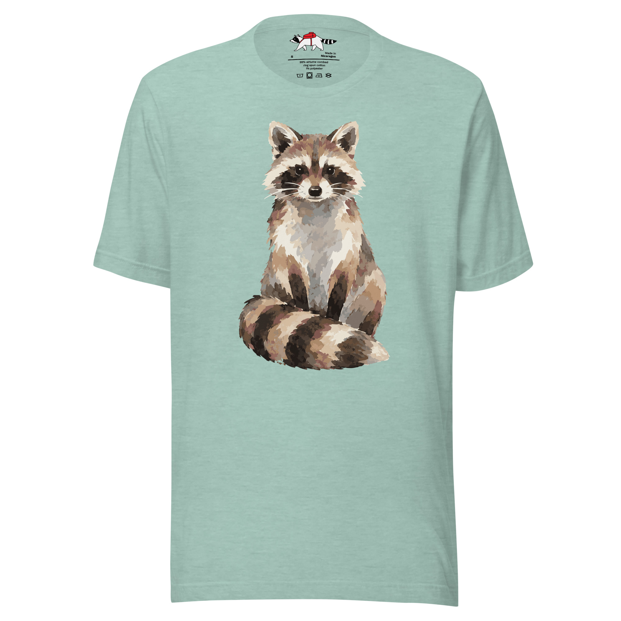 Watercolor Bandit Raccoon T-Shirt - Image 7