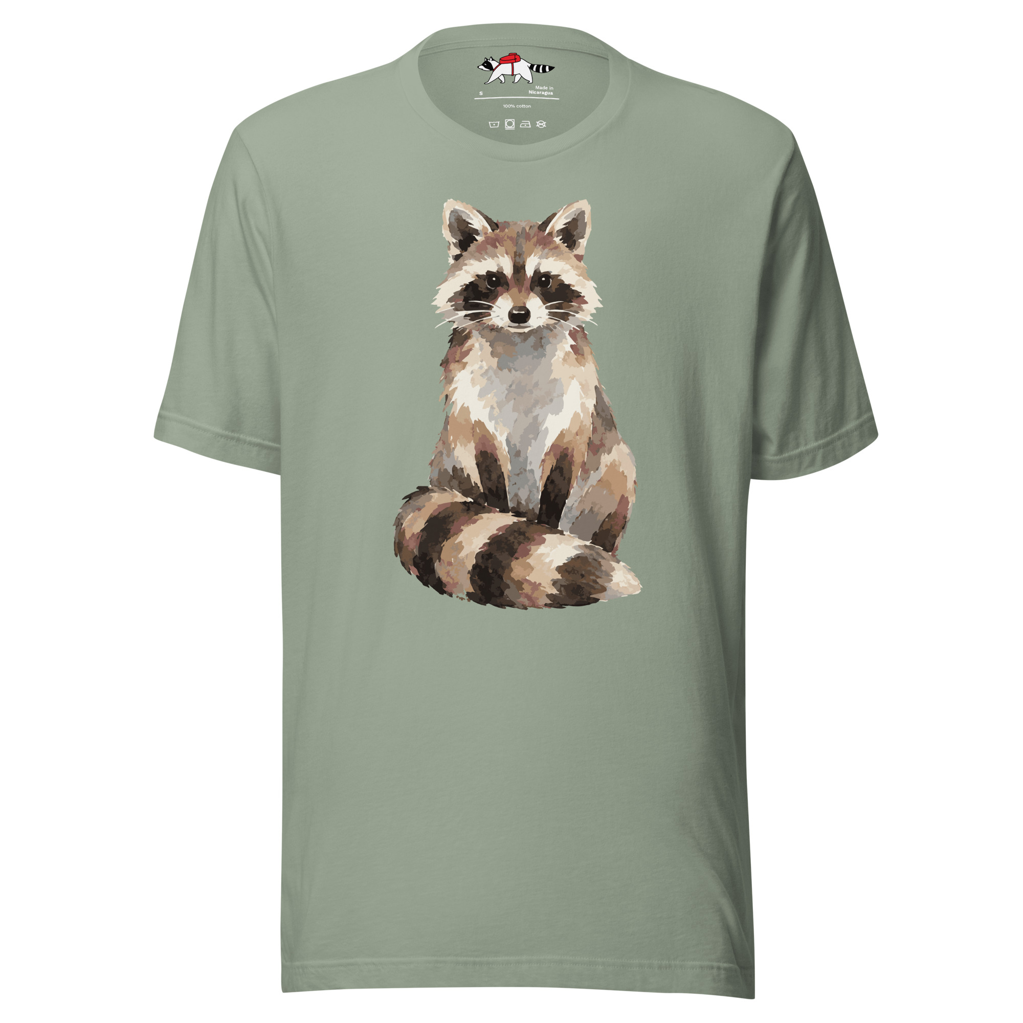 Watercolor Bandit Raccoon T-Shirt - Image 6