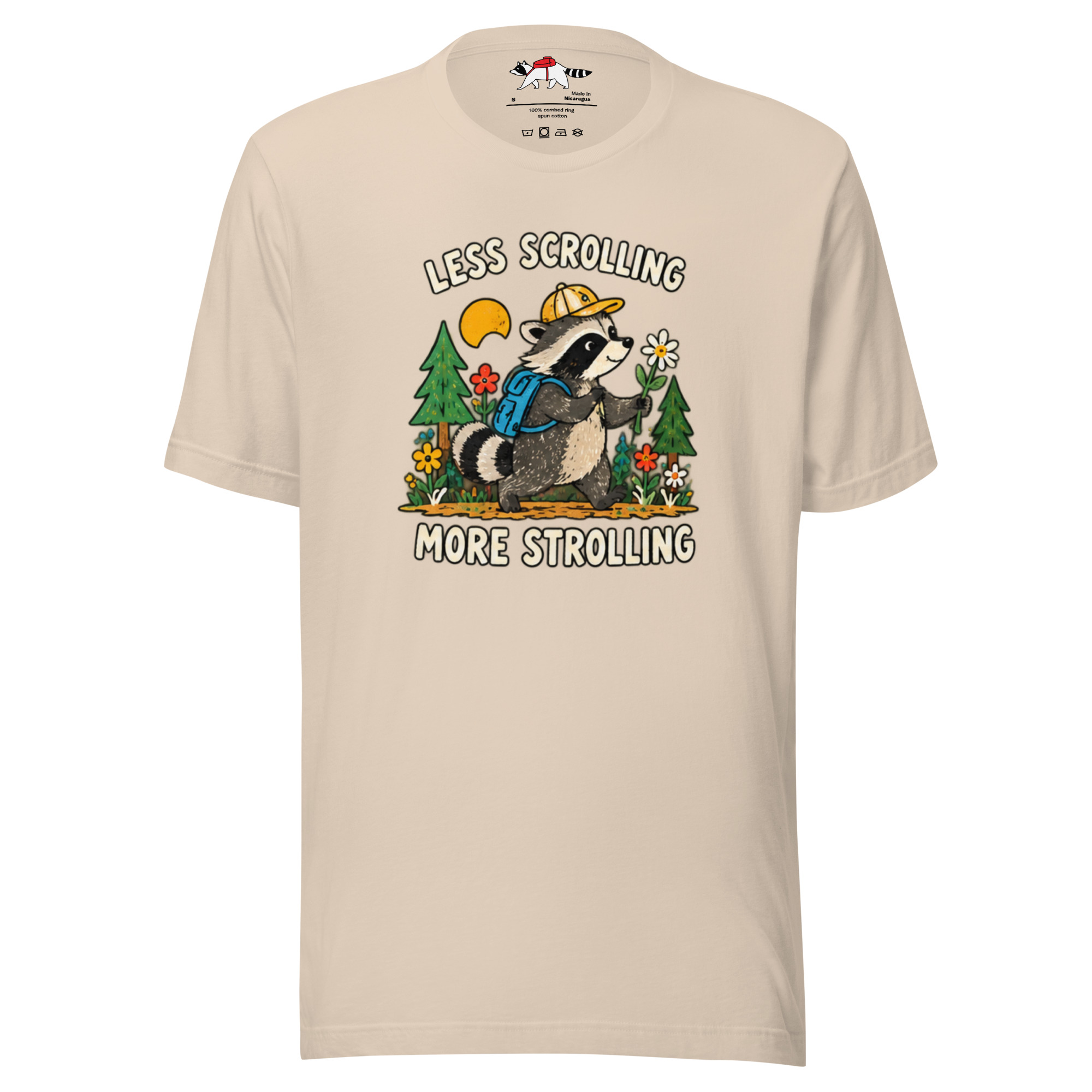 Less Scrolling More Strolling Raccoon T-Shirt - Image 11